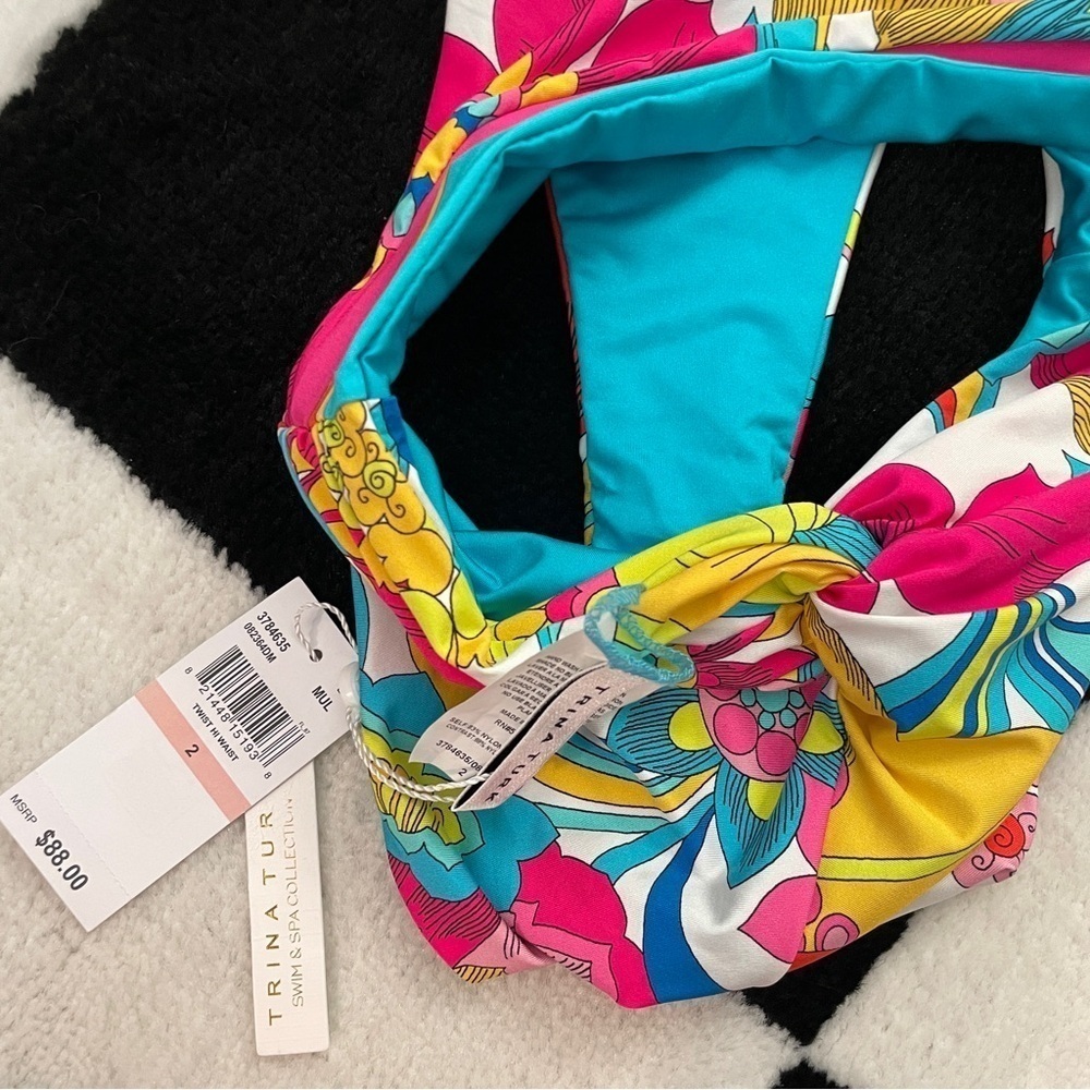 Trina Turk NWT Banded Twist Back High Waist Swim Bottom Size 2 - Picture 7 of 15
